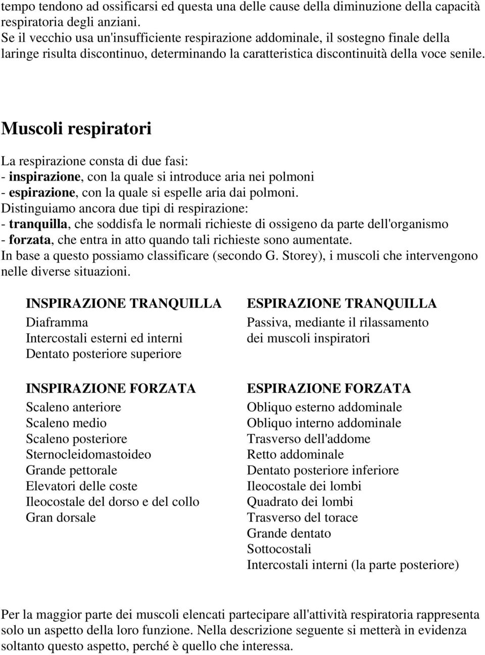 Muscoli respiratori La respirazione consta di due fasi: - inspirazione, con la quale si introduce aria nei polmoni - espirazione, con la quale si espelle aria dai polmoni.