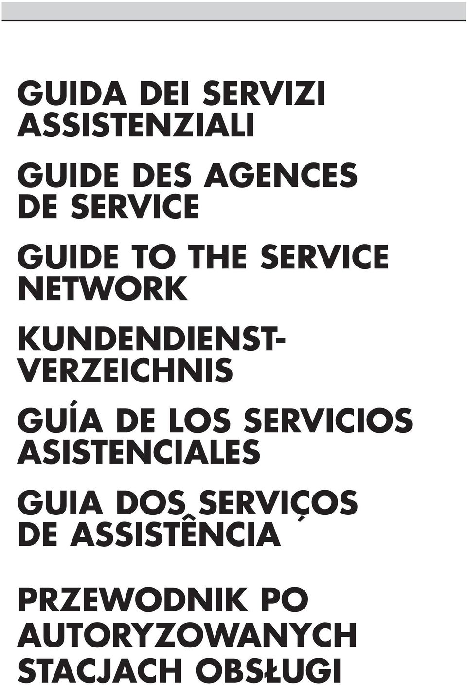 VERZEICHNIS GUÍA DE LOS SERVICIOS ASISTENCIALES GUIA DOS