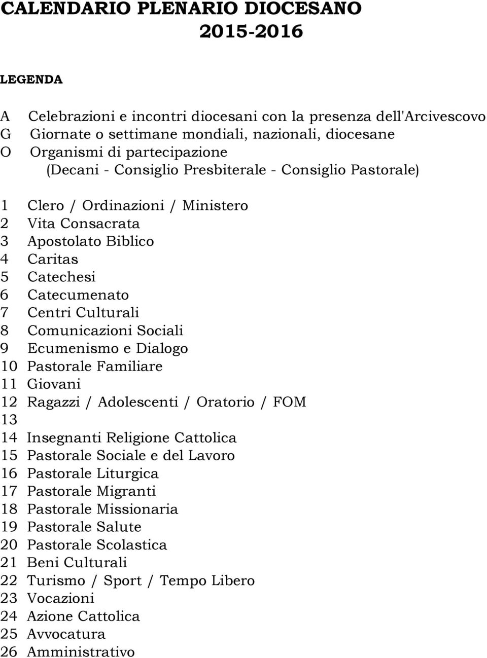 Sociali 9 Ecumenismo e Dialogo 10 Pastorale Familiare 11 iovani 12 Ragazzi / dolescenti / Oratorio / FOM 13 14 Insegnanti Religione Cattolica 15 Pastorale Sociale e del Lavoro 16 Pastorale