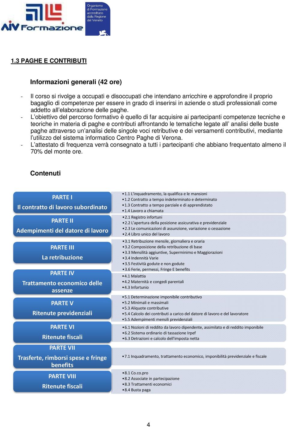 - L obiettivo del percorso formativo è quello di far acquisire ai partecipanti competenze tecniche e teoriche in materia di paghe e contributi affrontando le tematiche legate all analisi delle buste