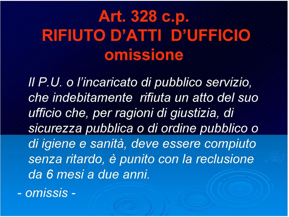 FICIO omissione Il P.U.