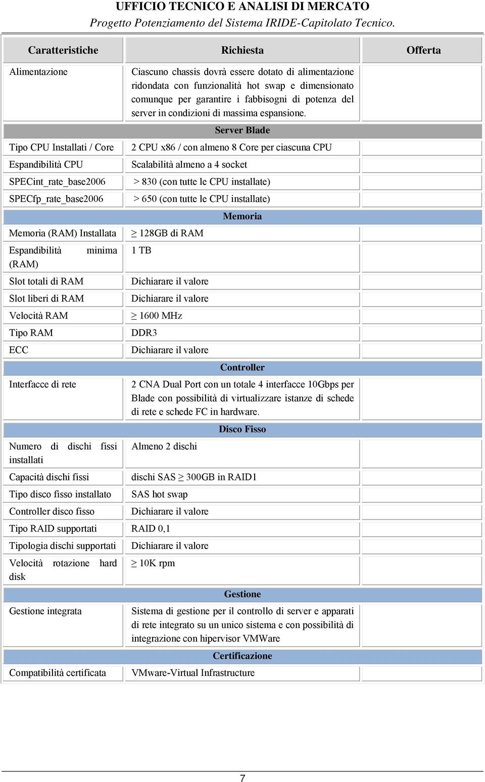 dovrà essere dotato di alimentazione ridondata con funzionalità hot swap e dimensionato comunque per garantire i fabbisogni di potenza del server in condizioni di massima espansione.
