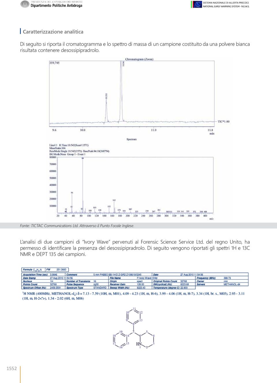 L analisi di due campioni di Ivory Wave pervenuti al Forensic Science Service Ltd.