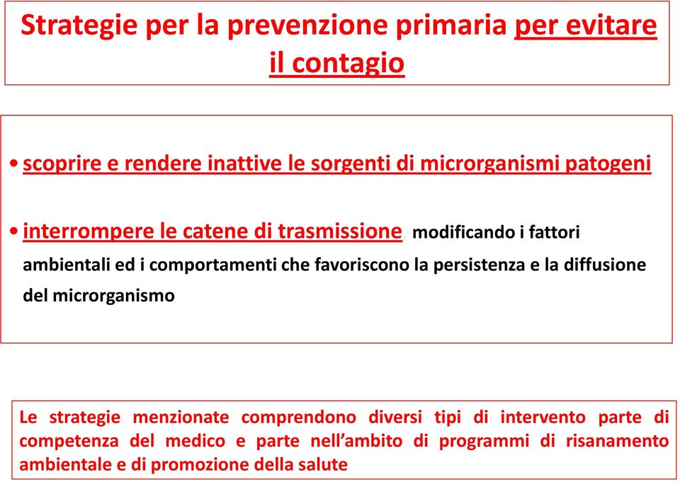 che favoriscono la persistenza e la diffusione del microrganismo Le strategie menzionate comprendono diversi tipi di