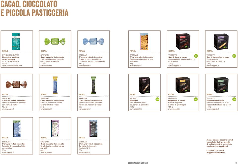 it ------------------------------SPERLARI C era una volta il cioccolato Pralina di cioccolato al latte con crema alla nocciola e cereali 12,5 g www.sperlari.