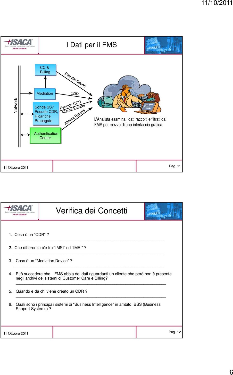 Che differenza c è tra IMSI ed IMEI? 3. Cosa è un Mediation Device? 4.