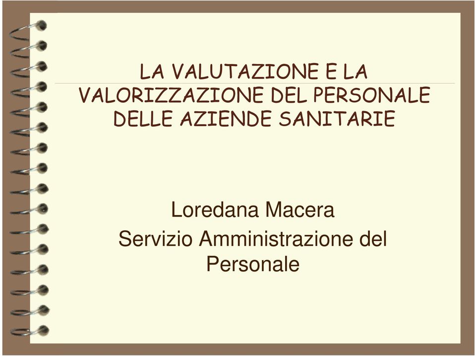 DELLE AZIENDE SANITARIE