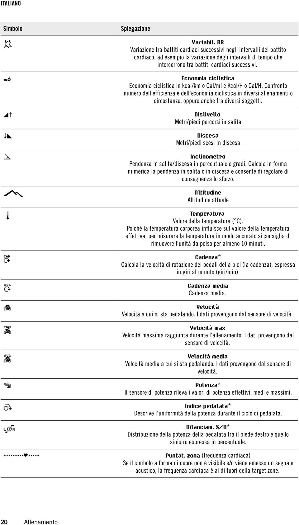 Economia ciclistica Economia ciclistica in kcal/km o Cal/mi e Kcal/H o Cal/H.