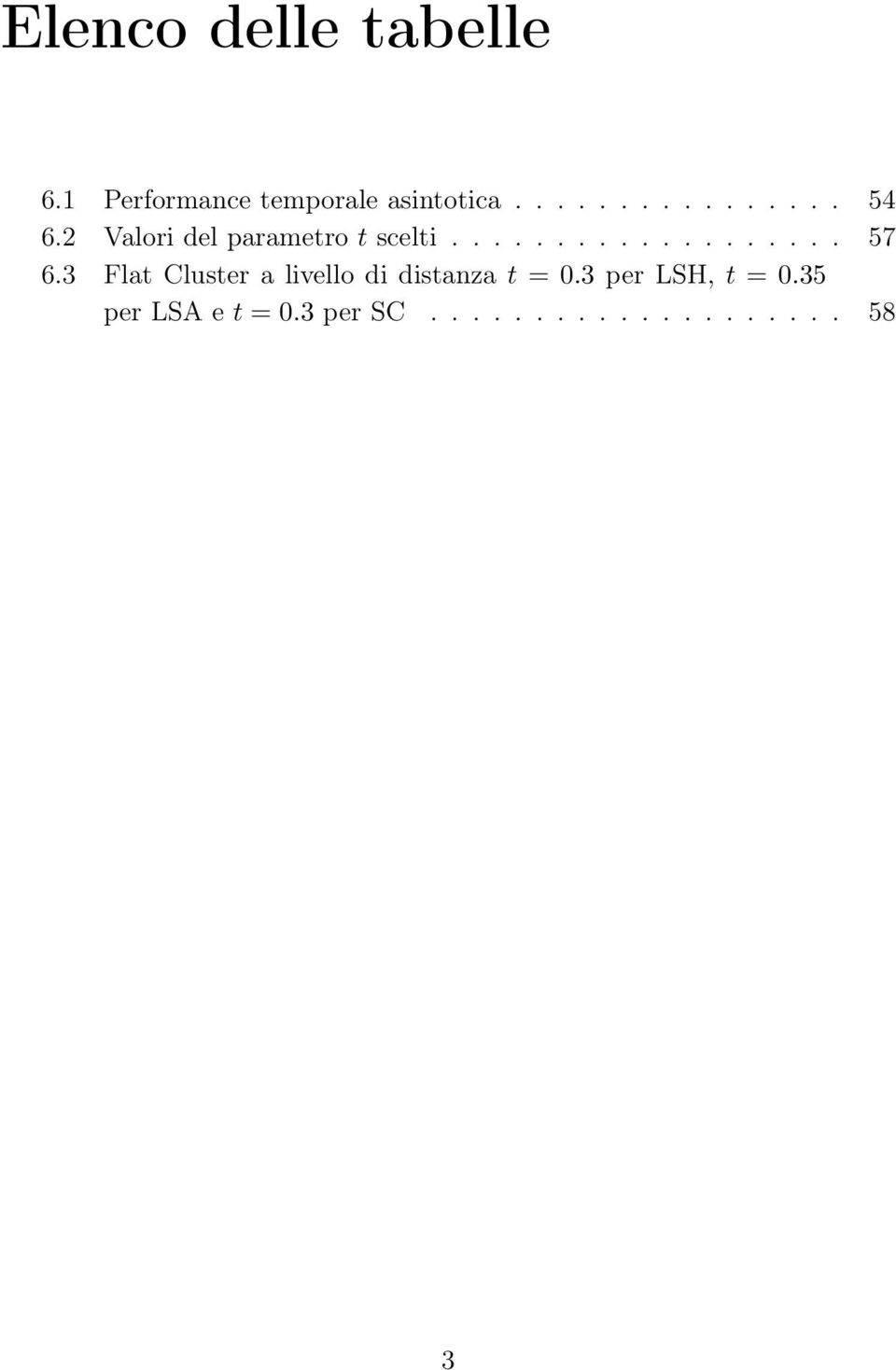 3 Flat Cluster a livello di distanza t = 0.3 per LSH, t = 0.