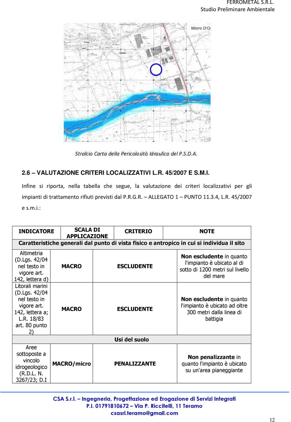 42/04 nel testo in vigore art. 142, lettera d) Litorali marini (D.Lgs. 42/04 nel testo in vigore art. 142, lettera a; L.R. 18/83 art. 80 punto 2) Aree sottoposte a vincolo idrogeologico (R.D.L. N.