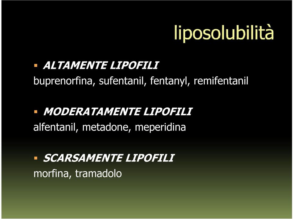 MODERATAMENTE LIPOFILI alfentanil,