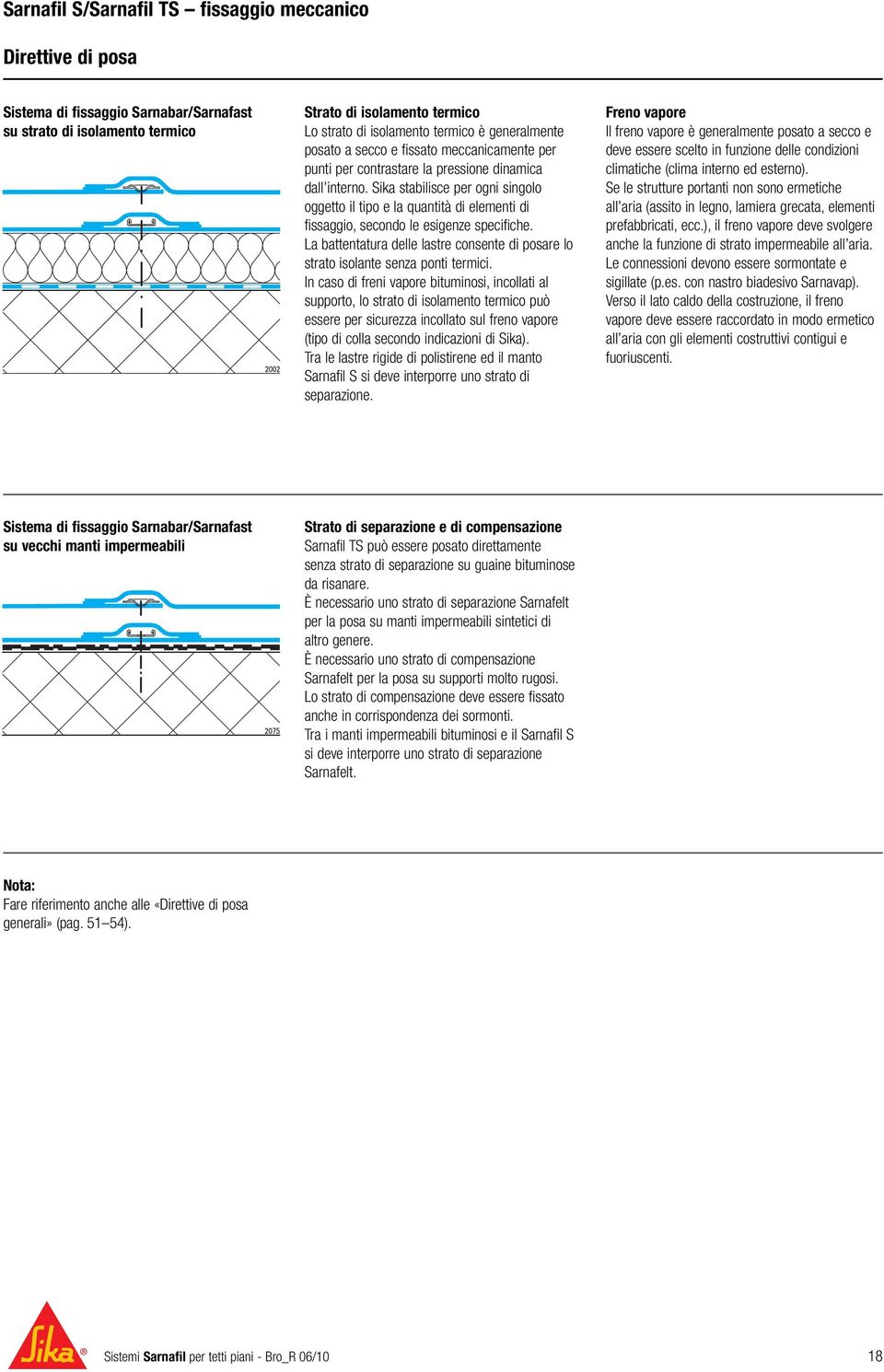 Sika stabilisce per ogni singolo oggetto il tipo e la quantità di elementi di fissaggio, secondo le esigenze specifiche.