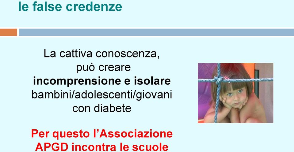 bambini/adolescenti/giovani con diabete