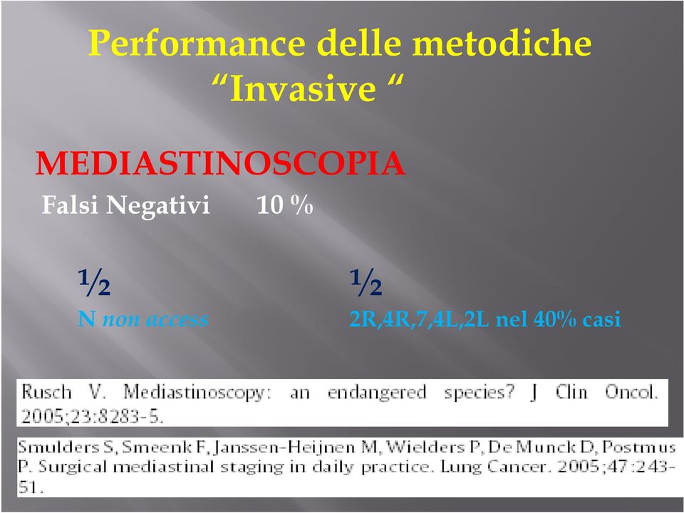 Falsi Negativi 10 % ½ N non