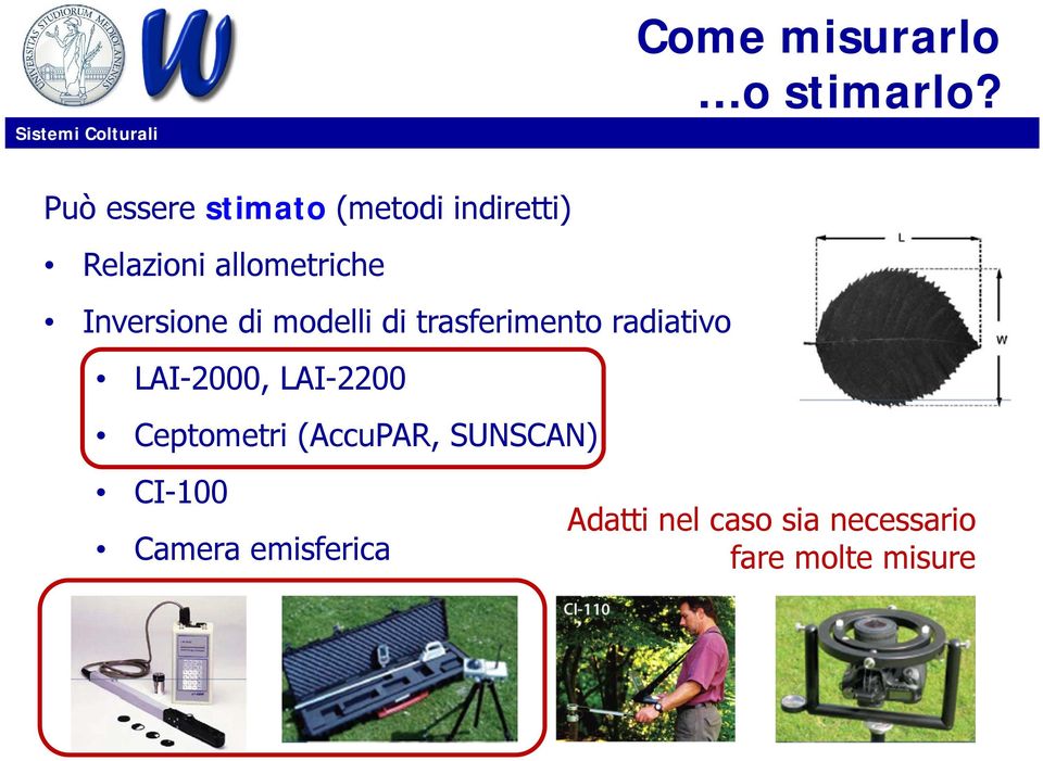 Inversione di modelli di trasferimento radiativo LAI-2000,