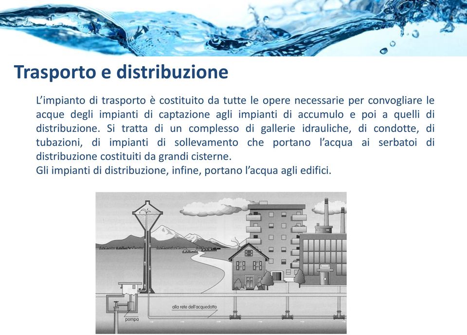 Si tratta di un complesso di gallerie idrauliche, di condotte, di tubazioni, di impianti di sollevamento che