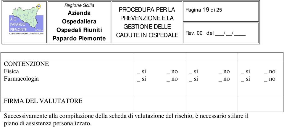 compilazione della scheda di valutazione del