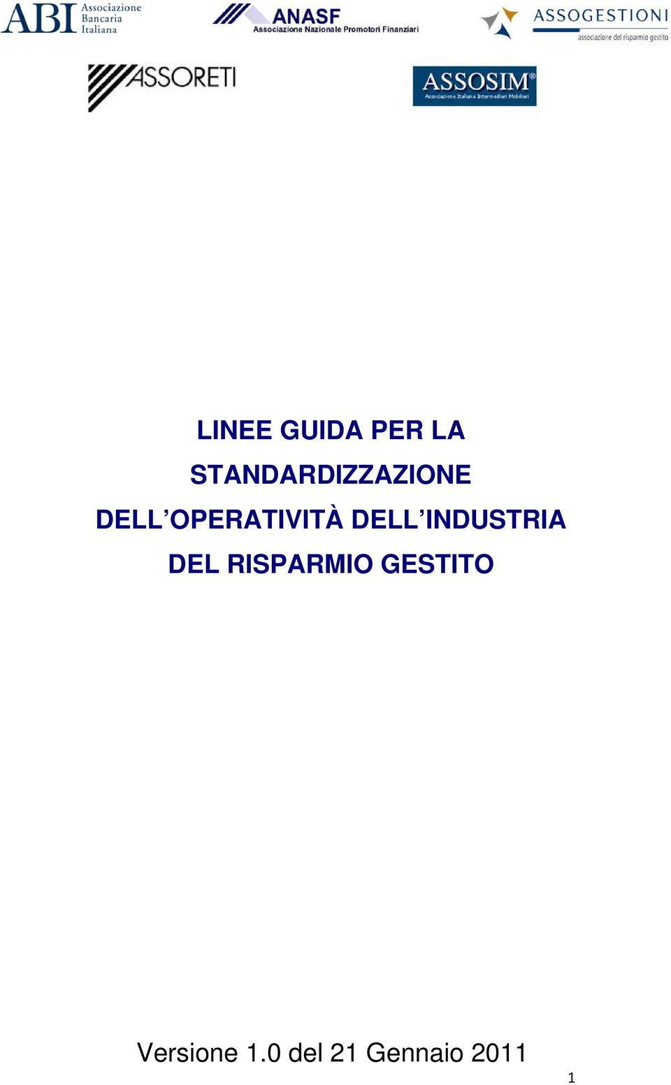 OPERATIVITÀ DELL INDUSTRIA