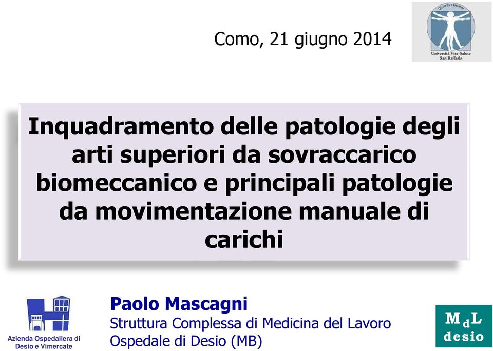 manuale di carichi Azienda Ospedaliera di Desio e Vimercate Paolo