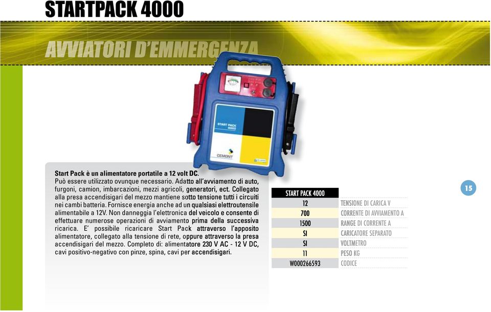 Fornisce energia anche ad un qualsiasi elettroutensile alimentabile a 12V.