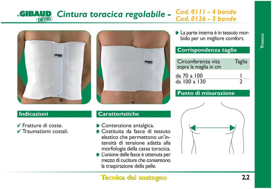 Traumatismi costali. Contenzione antalgica.