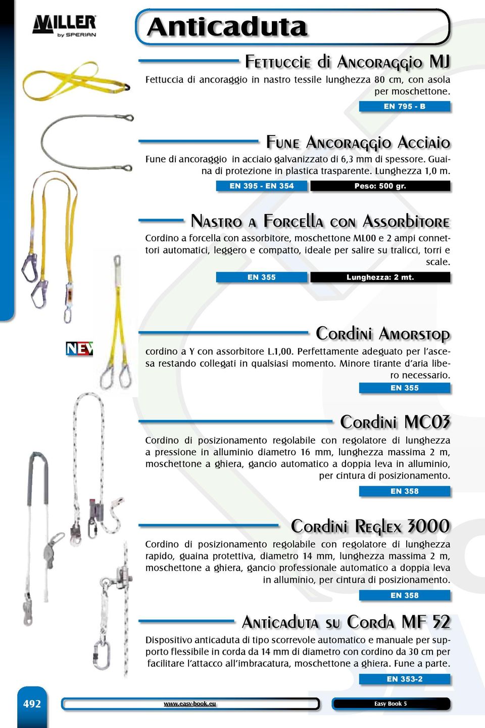 Nastro a Forcella con Assorbitore Cordino a forcella con assorbitore, moschettone ML00 e 2 ampi connettori automatici, leggero e compatto, ideale per salire su tralicci, torri e scale.