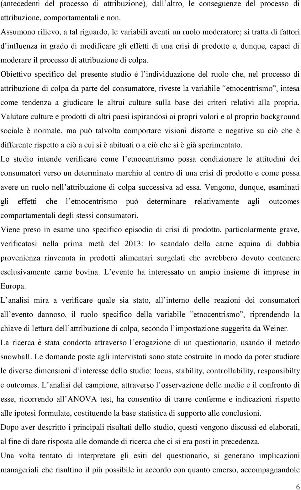 il processo di attribuzione di colpa.