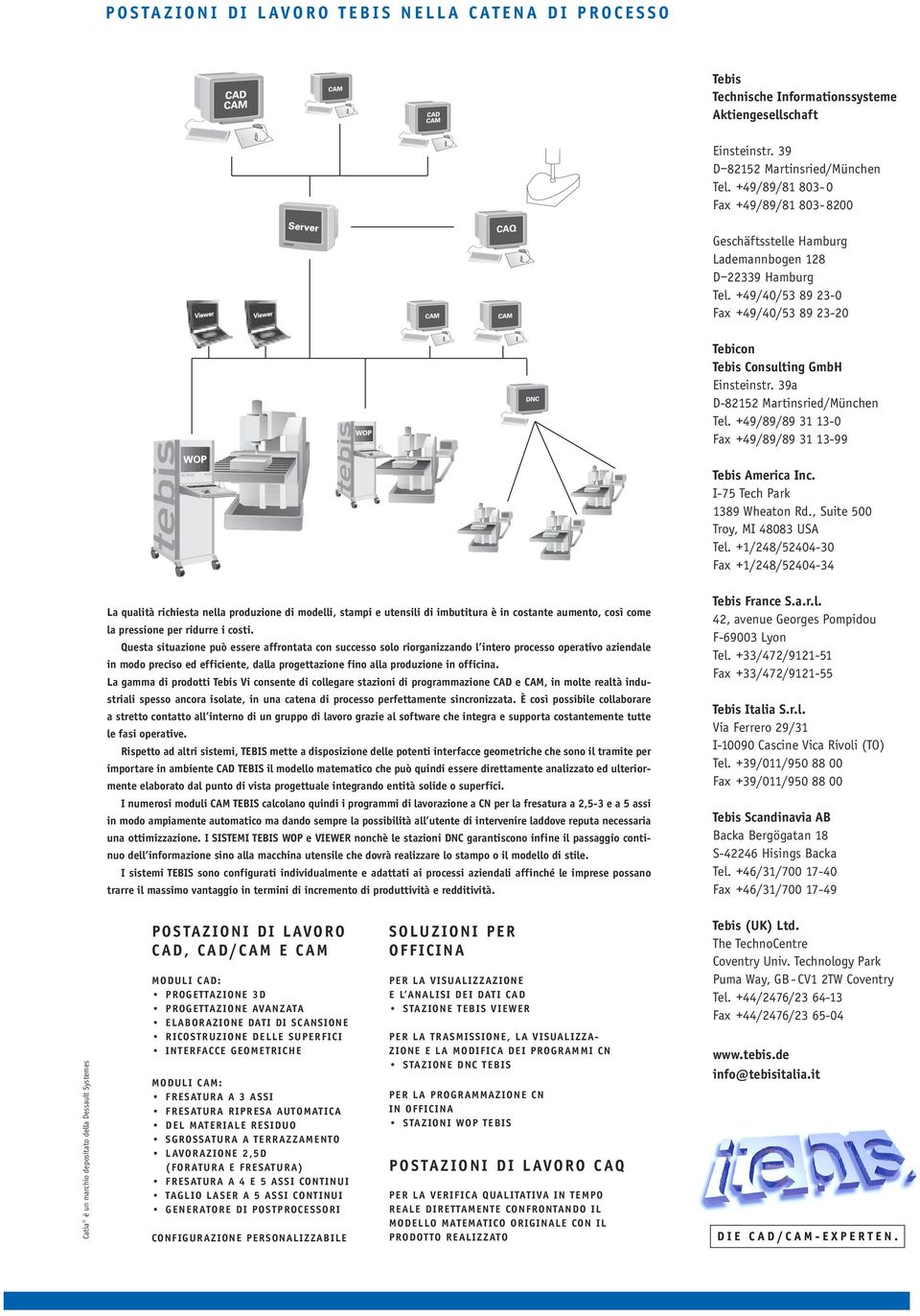 39a D-82152 Martinsried/München Tel. +49/89/89 31 13-0 Fax +49/89/89 31 13-99 Tebis America Inc. I-75 Tech Park 1389 Wheaton Rd., Suite 500 Troy, MI 48083 USA Tel.