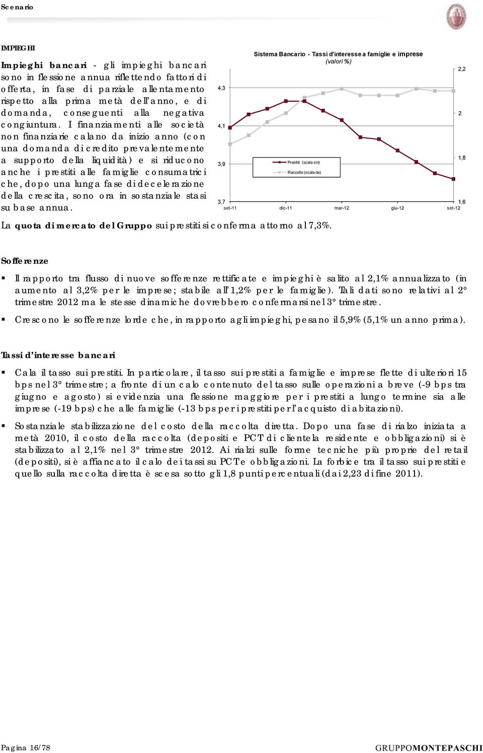 I finanziamenti alle società non finanziarie calano da inizio anno (con una domanda di credito prevalentemente a supporto della liquidità) e si riducono anche i prestiti alle famiglie consumatrici