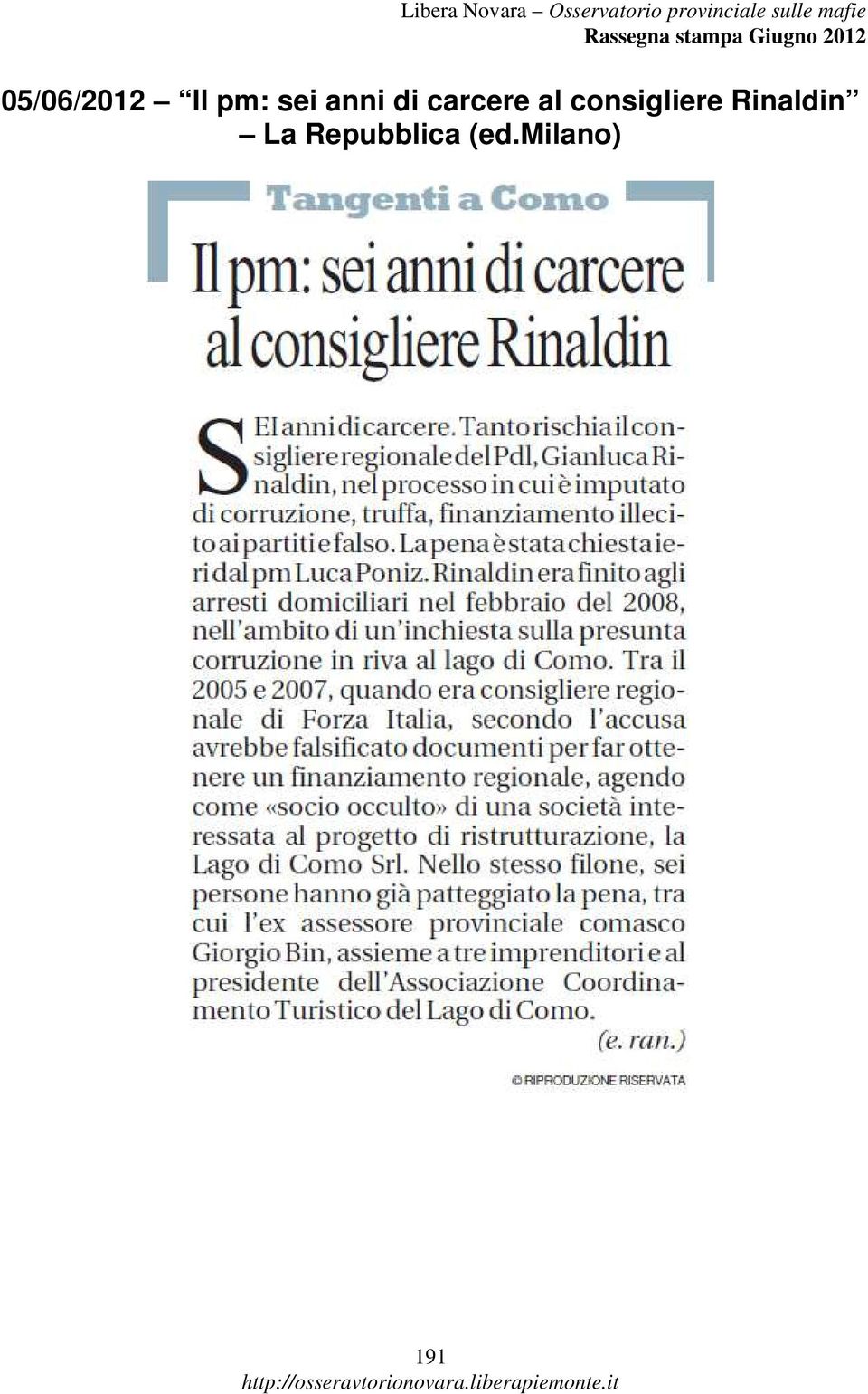 consigliere Rinaldin