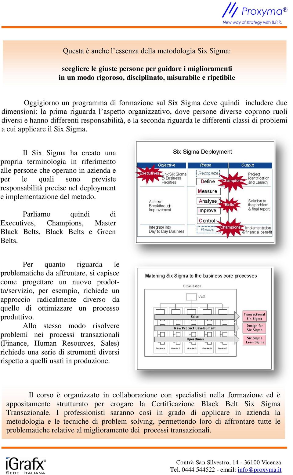 riguarda le differenti classi di problemi a cui applicare il Six Sigma.