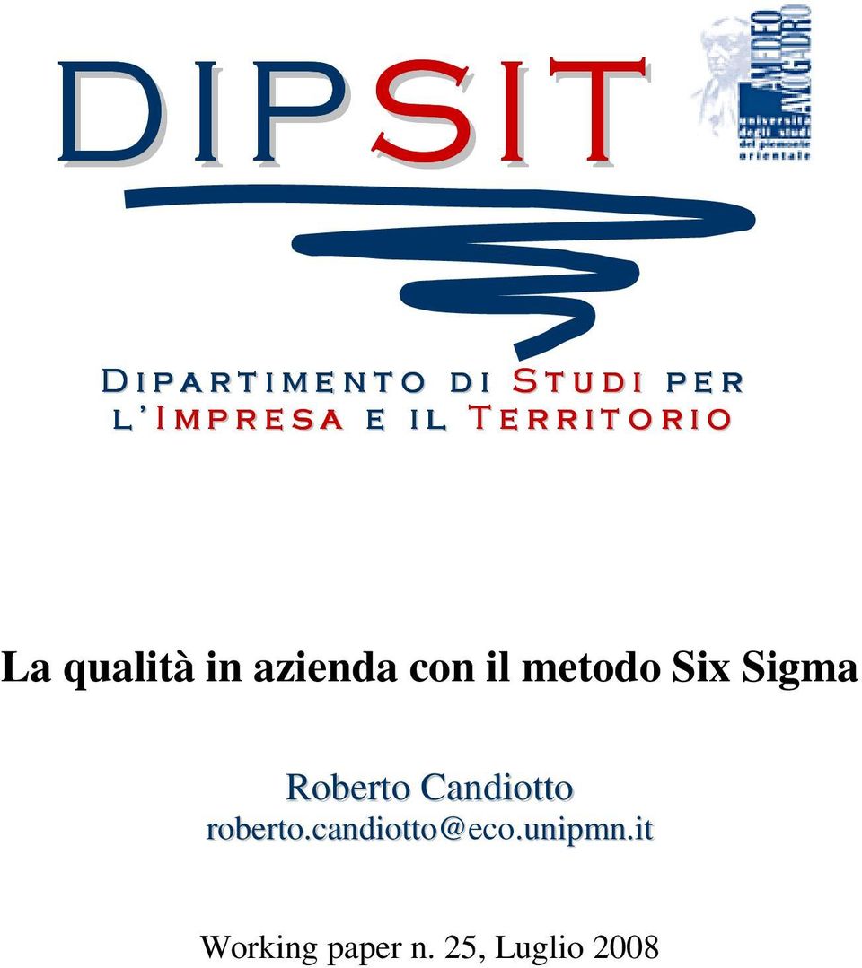 azienda con il metodo Six Sigma Roberto Candiotto