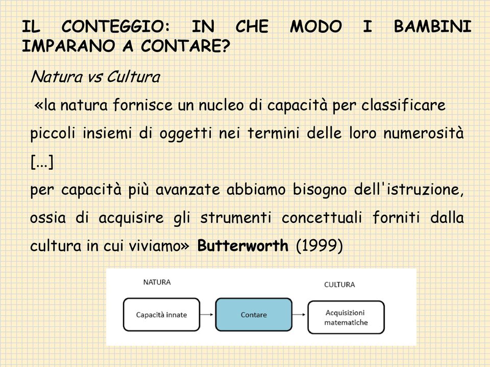 insiemi di oggetti nei termini delle loro numerosità [.