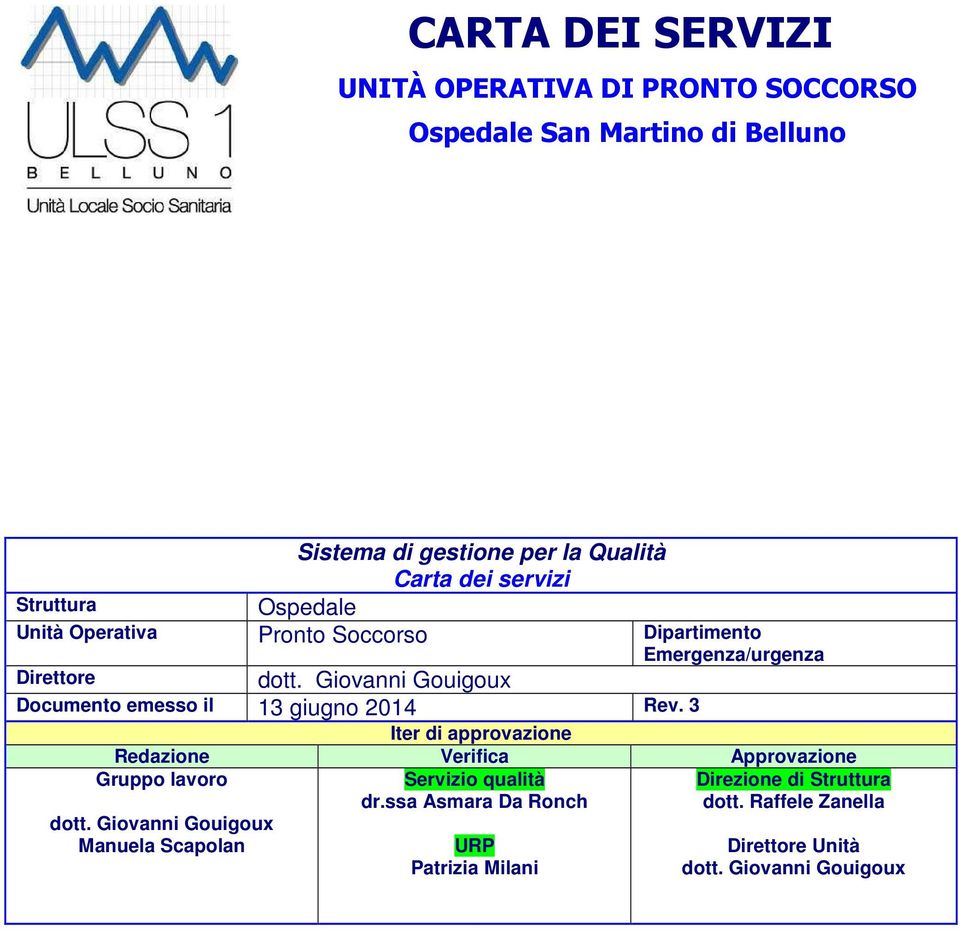 Giovanni Gouigoux Documento emesso il 13 giugno 2014 Rev.