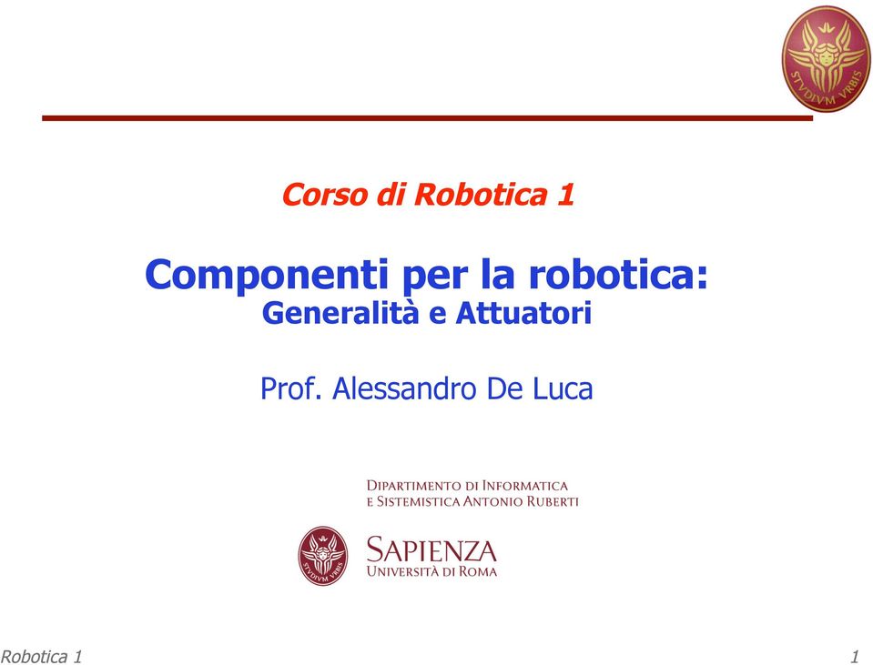 robotica: Generalità e
