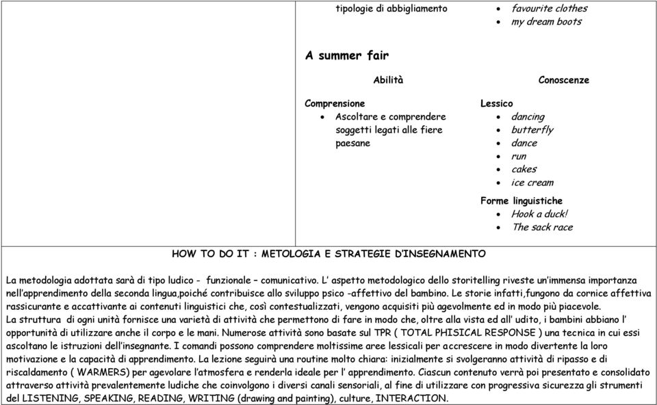 L aspetto metodologico dello storitelling riveste un immensa importanza nell apprendimento della seconda lingua,poiché contribuisce allo sviluppo psico -affettivo del bambino.