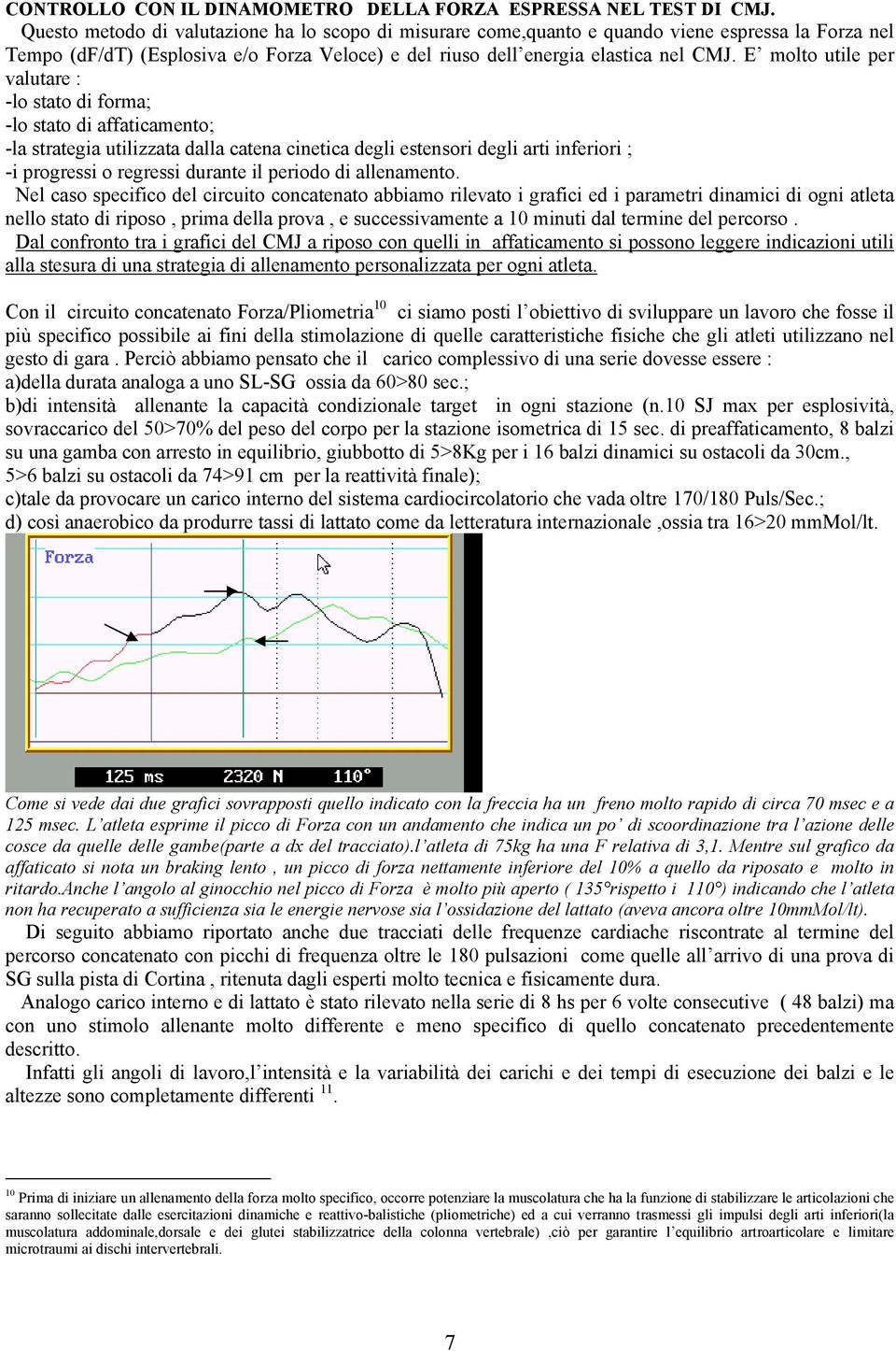 E molto utile per valutare : -lo stato di forma; -lo stato di affaticamento; -la strategia utilizzata dalla catena cinetica degli estensori degli arti inferiori ; -i progressi o regressi durante il