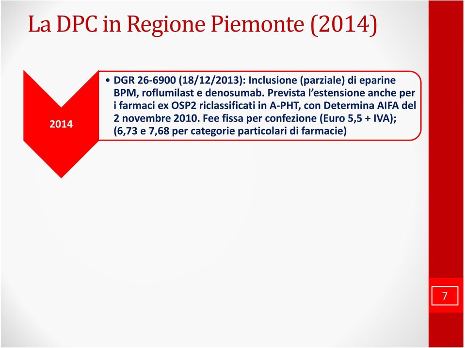 Prevista l estensione anche per i farmaci ex OSP2 riclassificati in A PHT, con