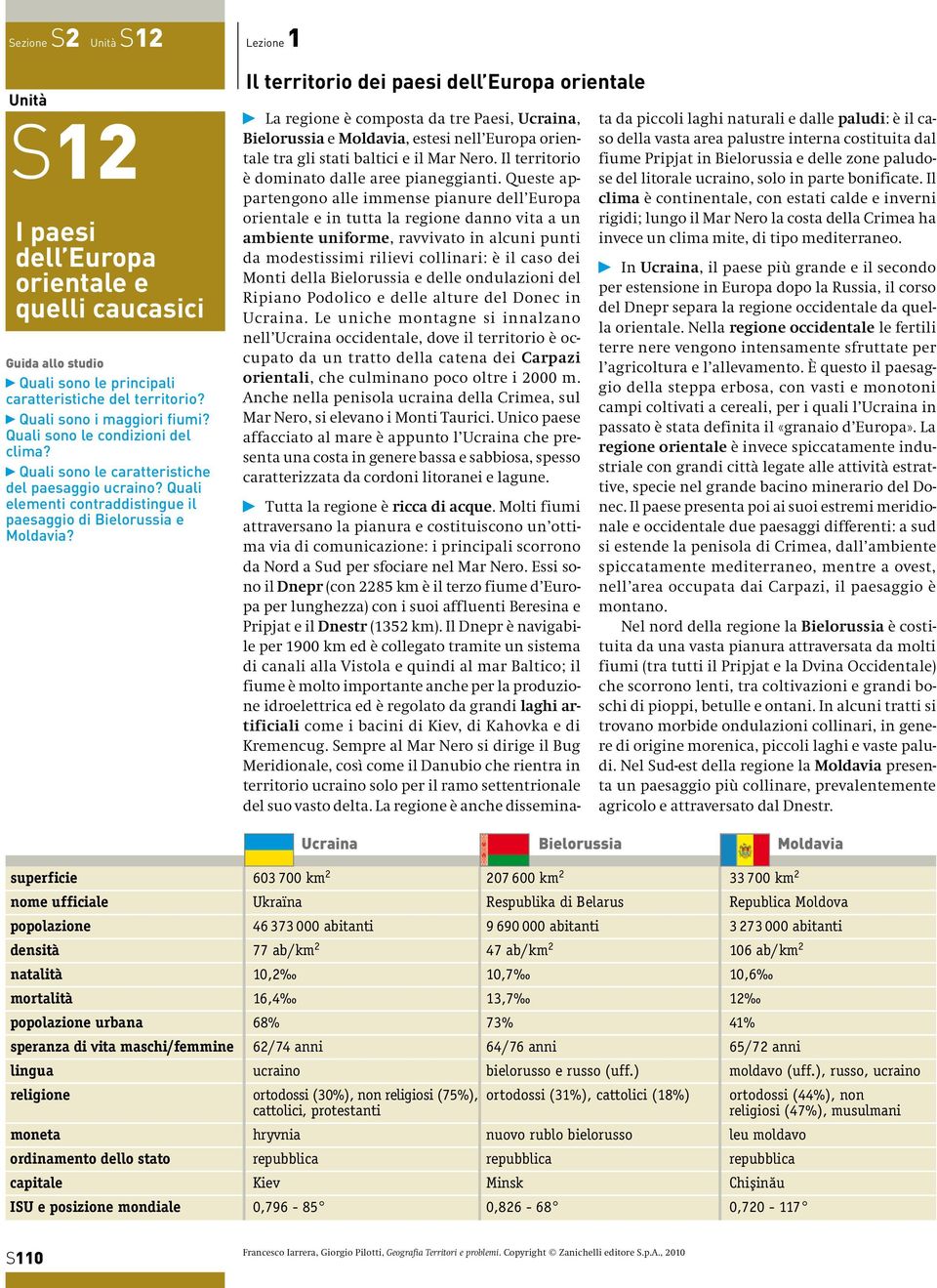 Il territorio dei paesi dell Europa orientale La regione è composta da tre Paesi, Ucraina, Bielorussia e Moldavia, estesi nell Europa orientale tra gli stati baltici e il Mar Nero.