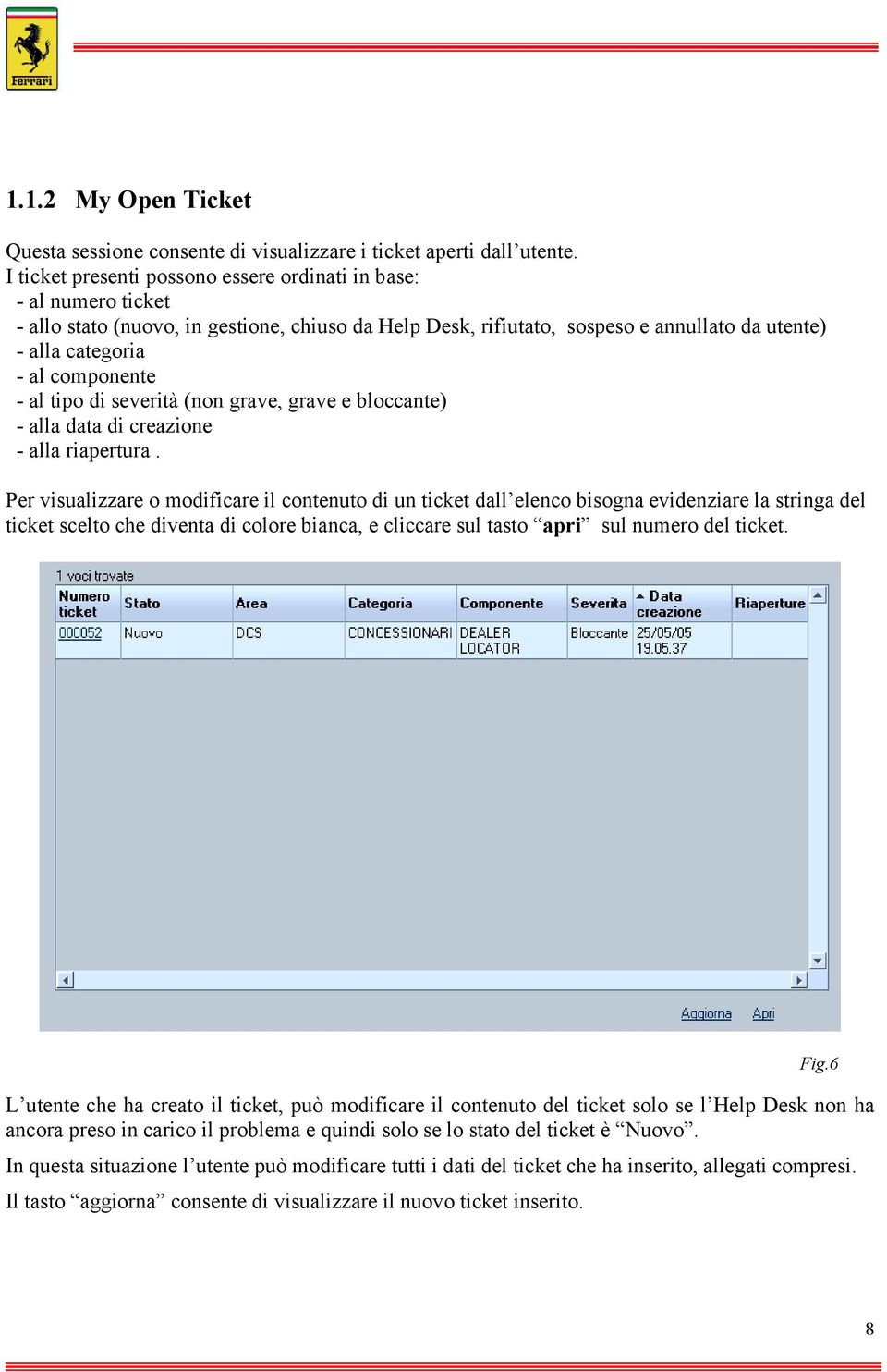 - al tipo di severità (non grave, grave e bloccante) - alla data di creazione - alla riapertura.