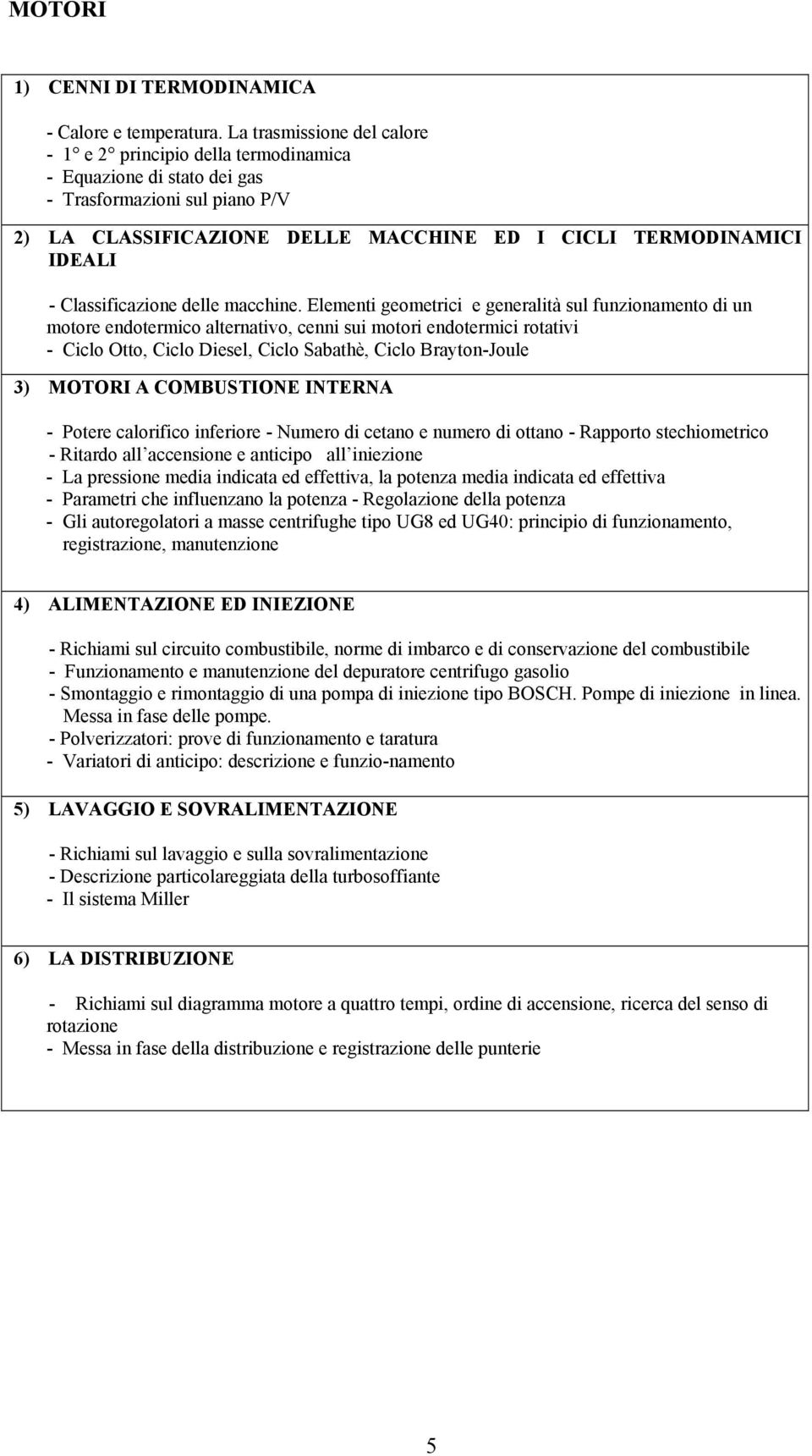 Classificazione delle macchine.