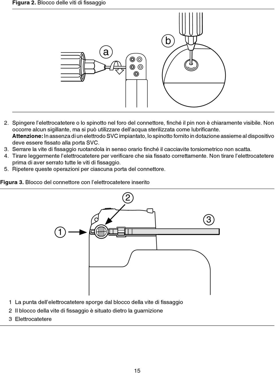 Attenzione: In assenza di un elettrodo SVC impiantato, lo spinotto fornito in dotazione assieme al dispositivo deve essere fissato alla porta SVC. 3.