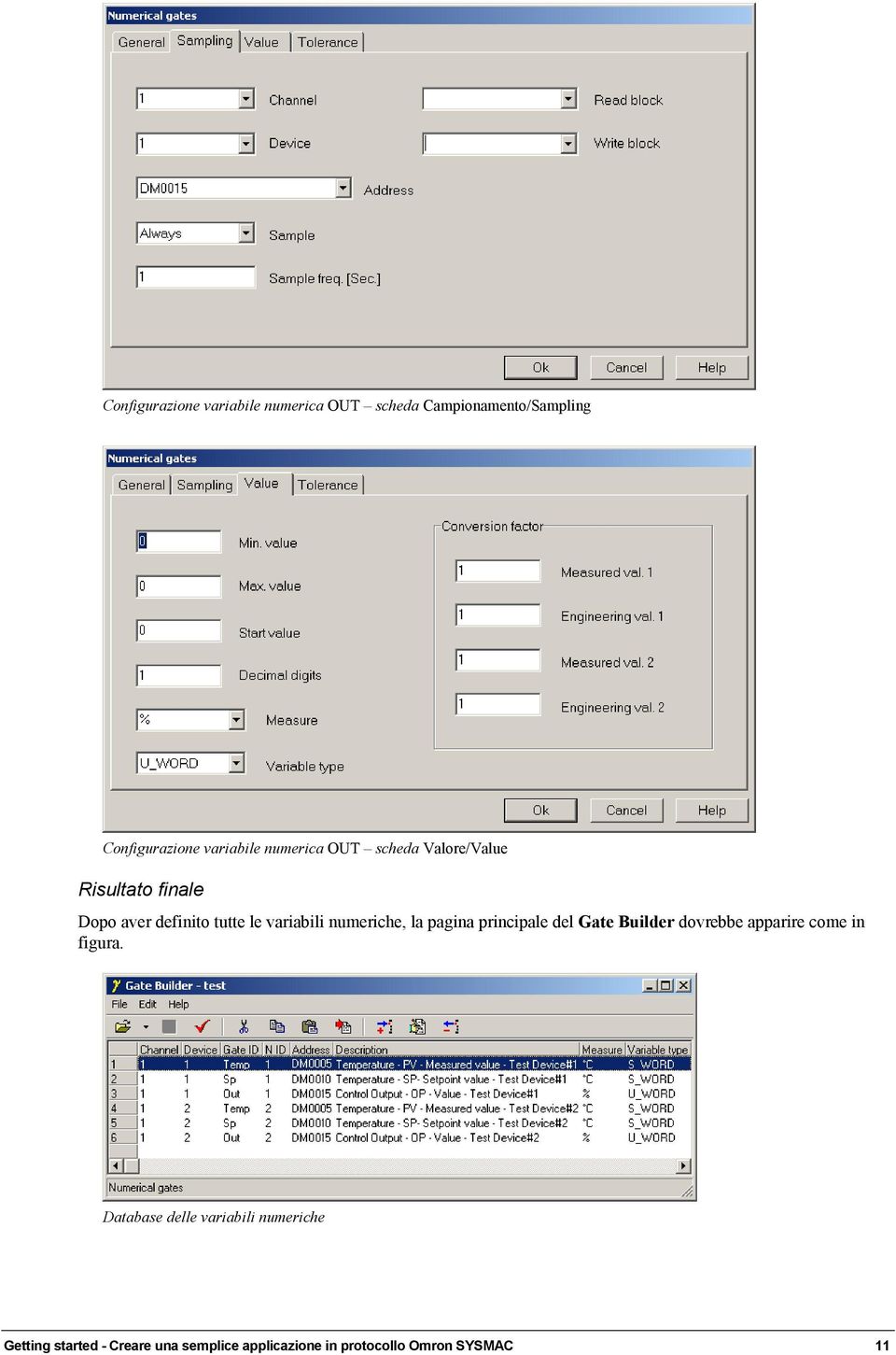 numeriche, la pagina principale del Gate Builder dovrebbe apparire come in figura.