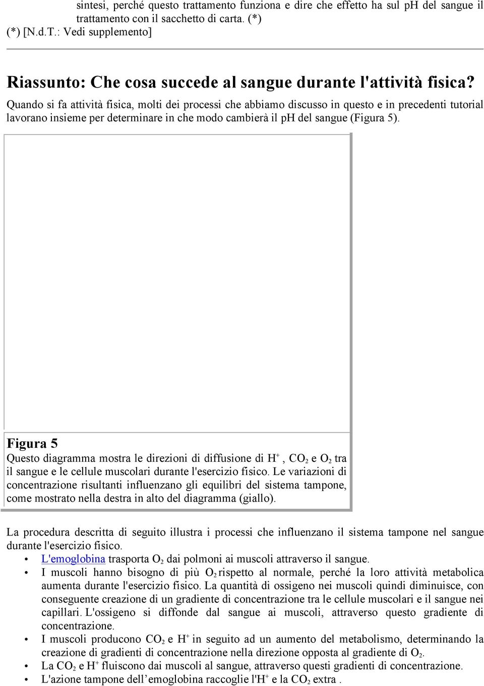 Quando si fa attività fisica, molti dei processi che abbiamo discusso in questo e in precedenti tutorial lavorano insieme per determinare in che modo cambierà il ph del sangue (Figura 5).