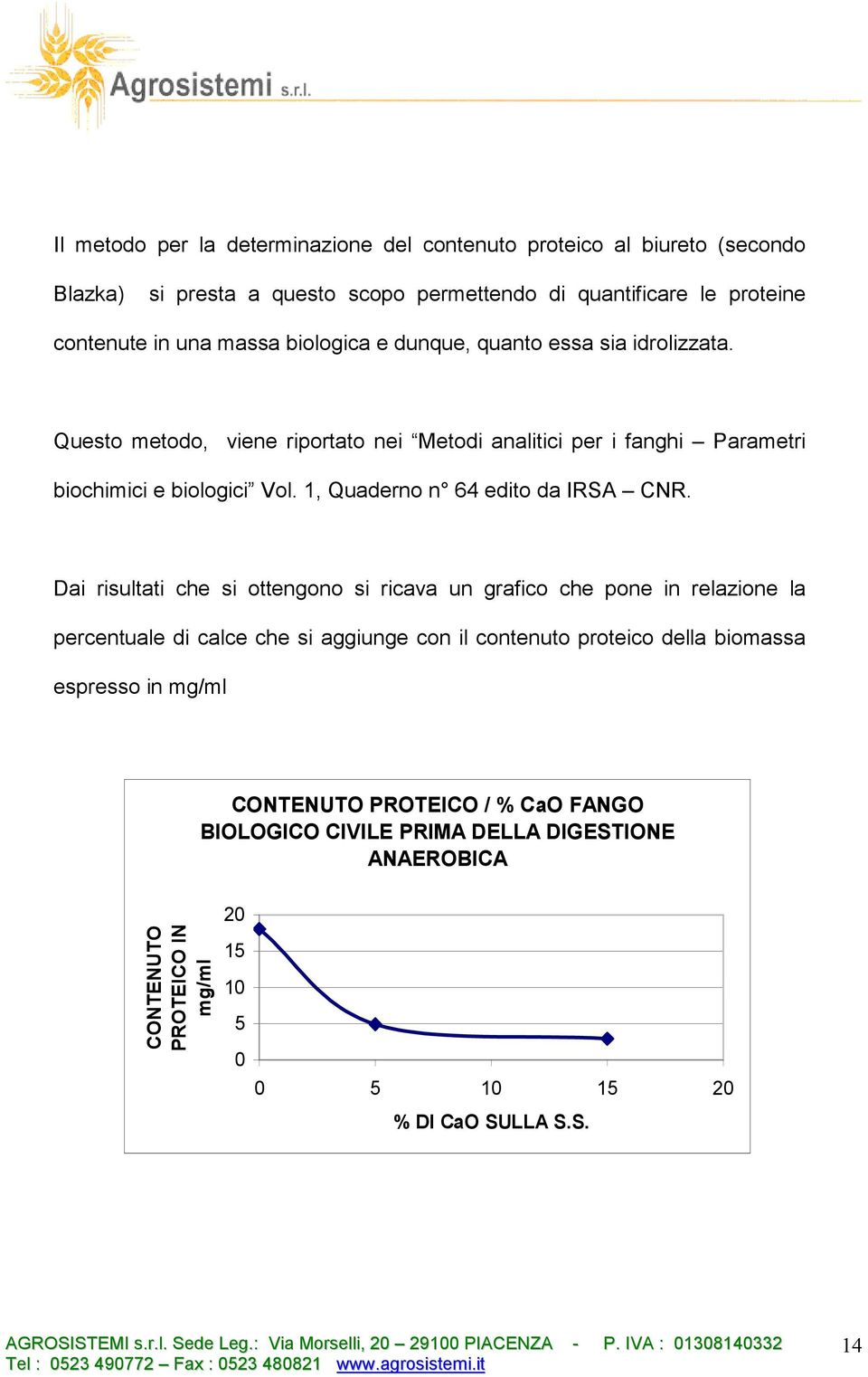 1, Quaderno n 64 edito da IRSA CNR.