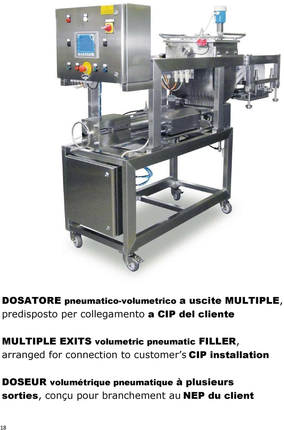 FILLER, arranged for connection to customer s CIP installation DOSEUR