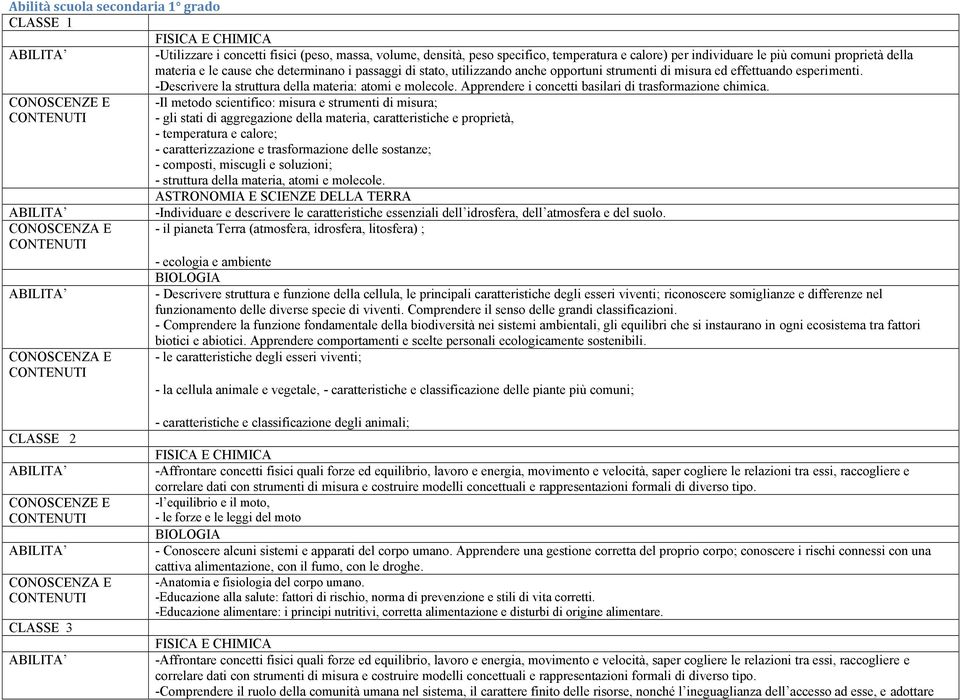 Apprendere i concetti basilari di trasformazione chimica.