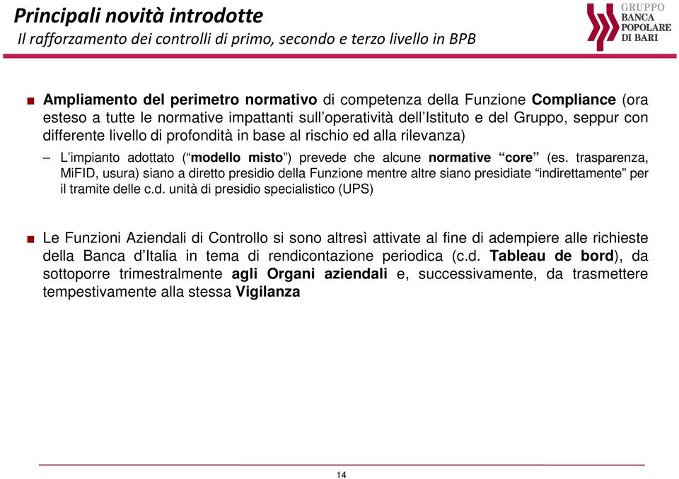 trasparenza, MiFID, usura) siano a di