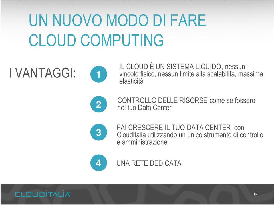 DELLE RISORSE come se fossero nel tuo Data Center FAI CRESCERE IL TUO DATA CENTER con