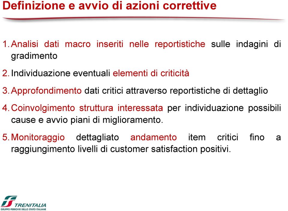 Individuazione eventuali elementi di criticità 3.